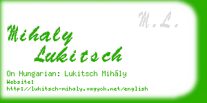 mihaly lukitsch business card